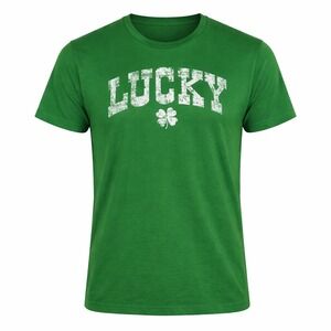 Way to Celebrate Mens St Patricks Day Lucky Clover Green Graphic T-Shirt Large